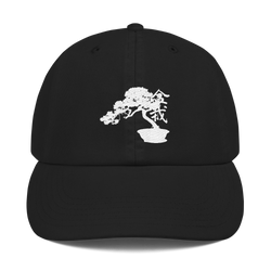 Champion Dad Cap With White Bonsai Tree