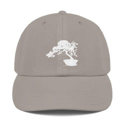 Champion Dad Cap With White Bonsai Tree