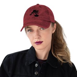 Vintage Cotton Twill Cap With Embroidered Bonsai Tree