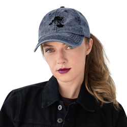 Vintage Cotton Twill Cap With Embroidered Bonsai Tree
