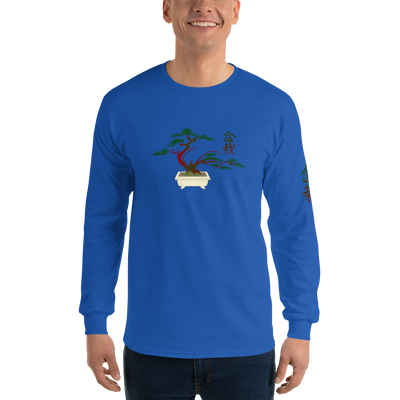Men’s Long Sleeve Shirt with Red and Green Bonsai