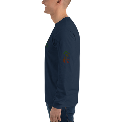 Men’s Long Sleeve Shirt with Red and Green Bonsai