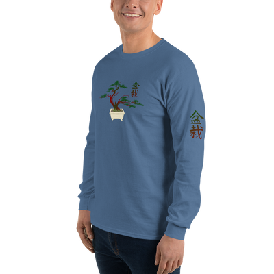 Men’s Long Sleeve Shirt with Red and Green Bonsai