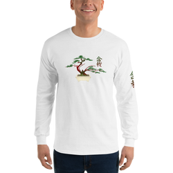 Men’s Long Sleeve Shirt with Red and Green Bonsai