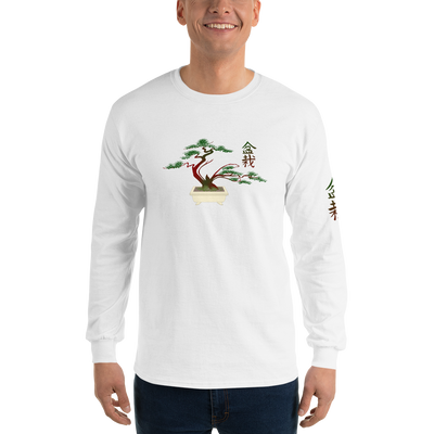 Men’s Long Sleeve Shirt with Red and Green Bonsai