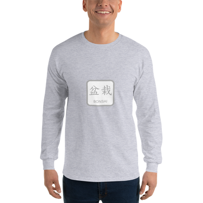 Men’s Long Sleeve Shirt with Bonsai Text