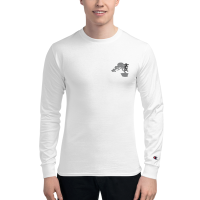 Men's Champion Long Sleeve Shirt with Grey Bonsai Tree