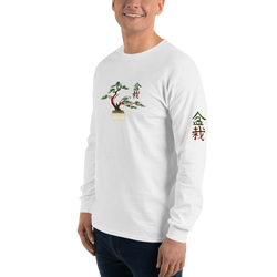 Men’s Long Sleeve Shirt with Red and Green Bonsai