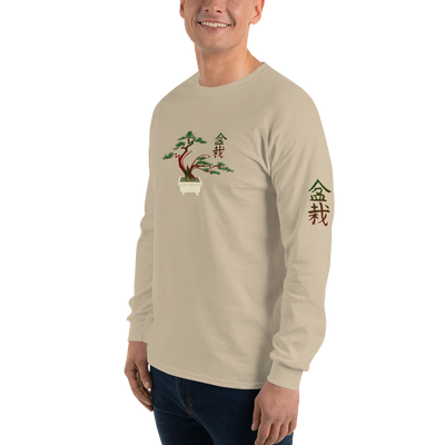 Men’s Long Sleeve Shirt with Red and Green Bonsai