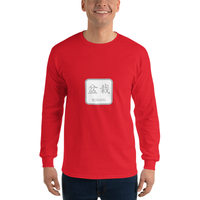 Men’s Long Sleeve Shirt with Bonsai Text