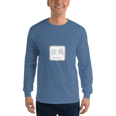 Men’s Long Sleeve Shirt with Bonsai Text