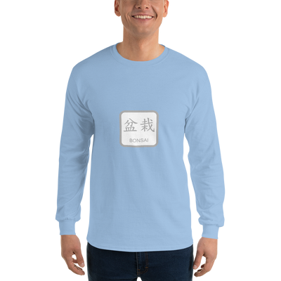 Men’s Long Sleeve Shirt with Bonsai Text