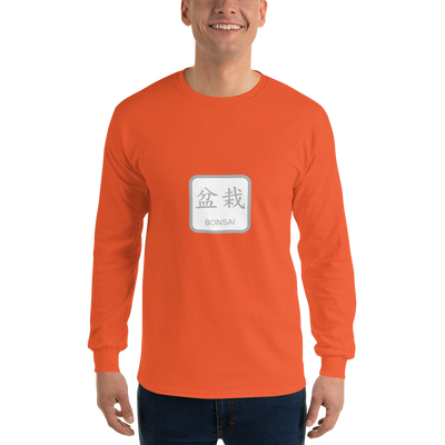 Men’s Long Sleeve Shirt with Bonsai Text