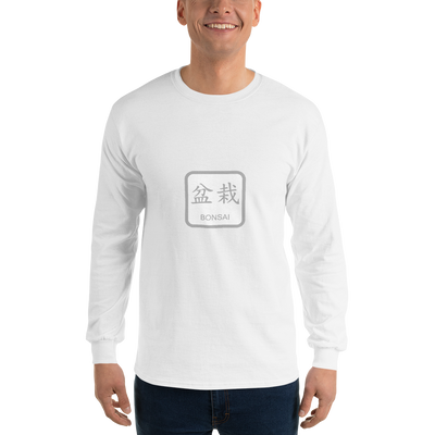 Men’s Long Sleeve Shirt with Bonsai Text