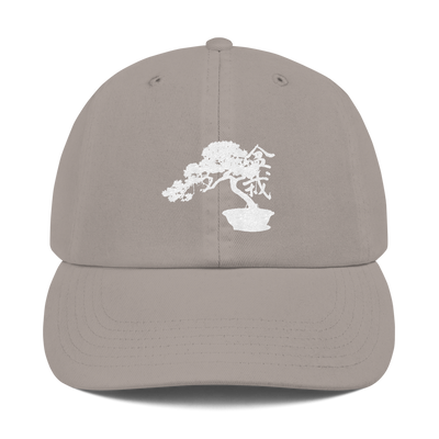 Champion Dad Cap With White Bonsai Tree