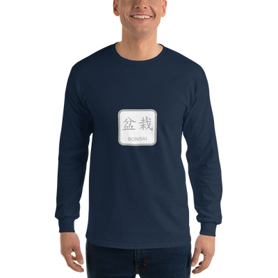Men’s Long Sleeve Shirt with Bonsai Text