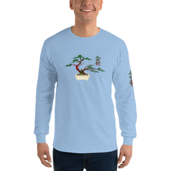 Men’s Long Sleeve Shirt with Red and Green Bonsai