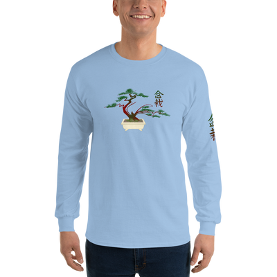 Men’s Long Sleeve Shirt with Red and Green Bonsai