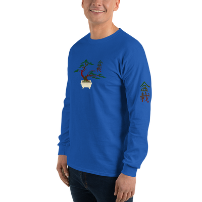 Men’s Long Sleeve Shirt with Red and Green Bonsai