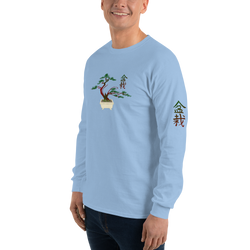 Men’s Long Sleeve Shirt with Red and Green Bonsai