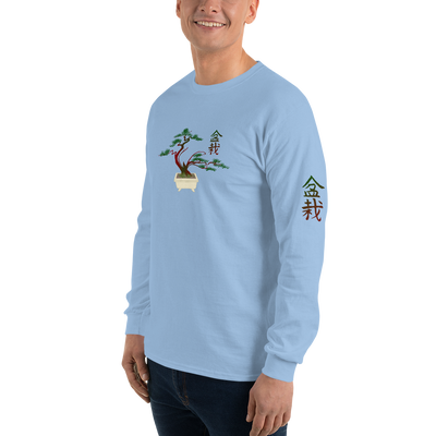 Men’s Long Sleeve Shirt with Red and Green Bonsai