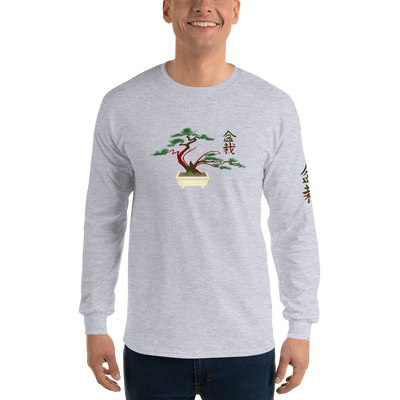 Men’s Long Sleeve Shirt with Red and Green Bonsai