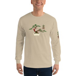 Men’s Long Sleeve Shirt with Red and Green Bonsai