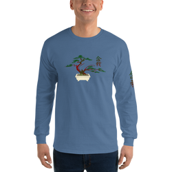 Men’s Long Sleeve Shirt with Red and Green Bonsai